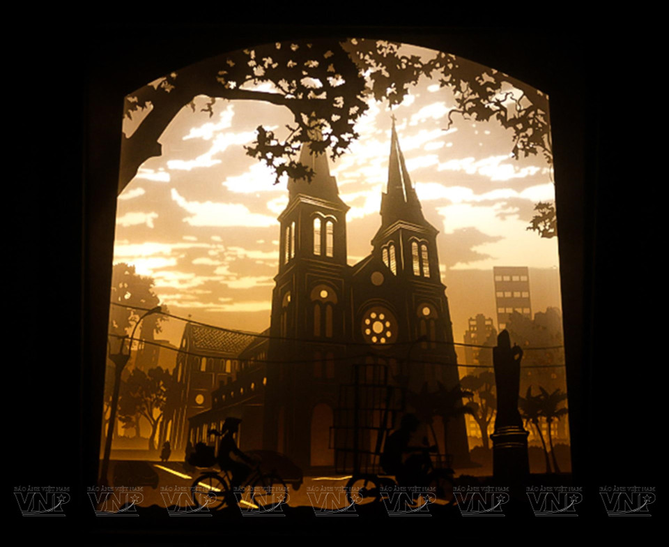 阮维维的纸灯产品。图自越南画报