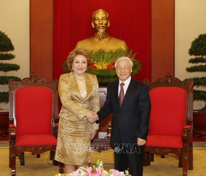 俄罗斯联邦委员会主席Valentina Matviyenko。图自越通社