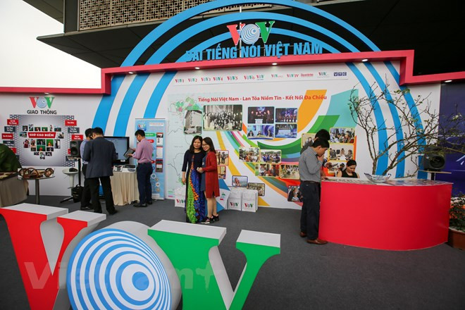 越南之声展位。越通社记者 明山 摄