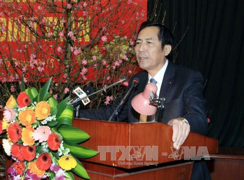  越南新闻工作者协会主席顺友在会议上发表讲话。（图片来源：越通社）