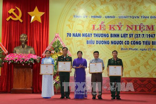 平福省举行越南伤残军人与烈士日70周年纪念典礼。（图片来源：越通社）