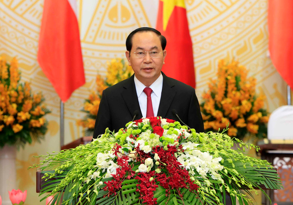 陈大光主席在招待宴会上发表讲话。