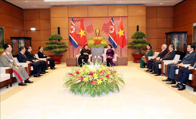 阮氏金银会见金正恩。图自越通社