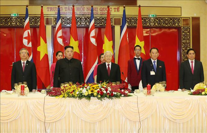 越共中央总书记、国家主席阮富仲举行宴会 欢迎朝鲜最高领导人金正恩。越通社记者 智勇 摄