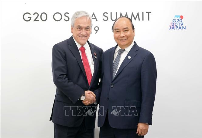 阮春福会见智利总统塞巴斯蒂安·皮涅拉。越通社记者 统一 摄