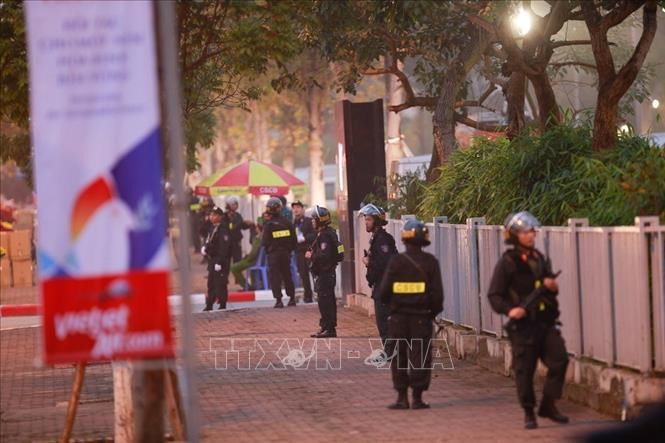 特朗普居住的JW万豪酒店和周边地区安全措施提升到最高级别。越通社记者 仲达 摄