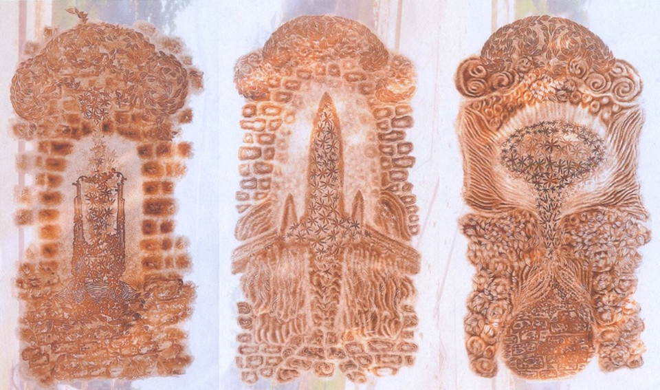 陈英飞作者的“走过时间”作品。（图片来源：2015年越南美术展组委会）