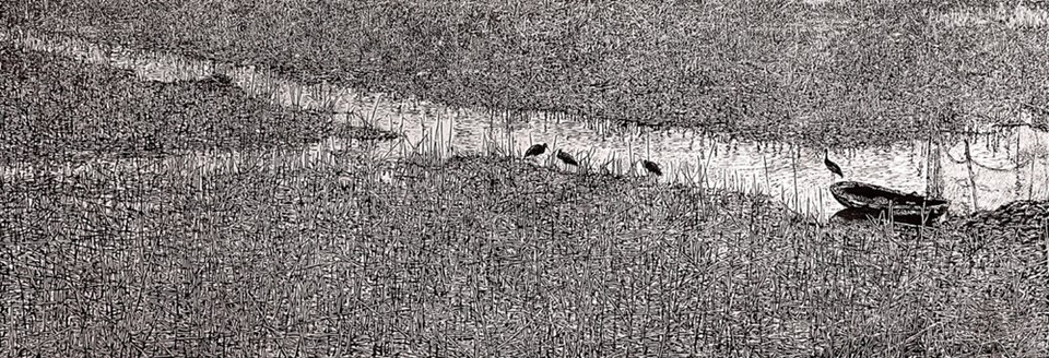 武白莲作者的“冬天”木刻画作品。（图片来源：2015年越南美术展组委会）