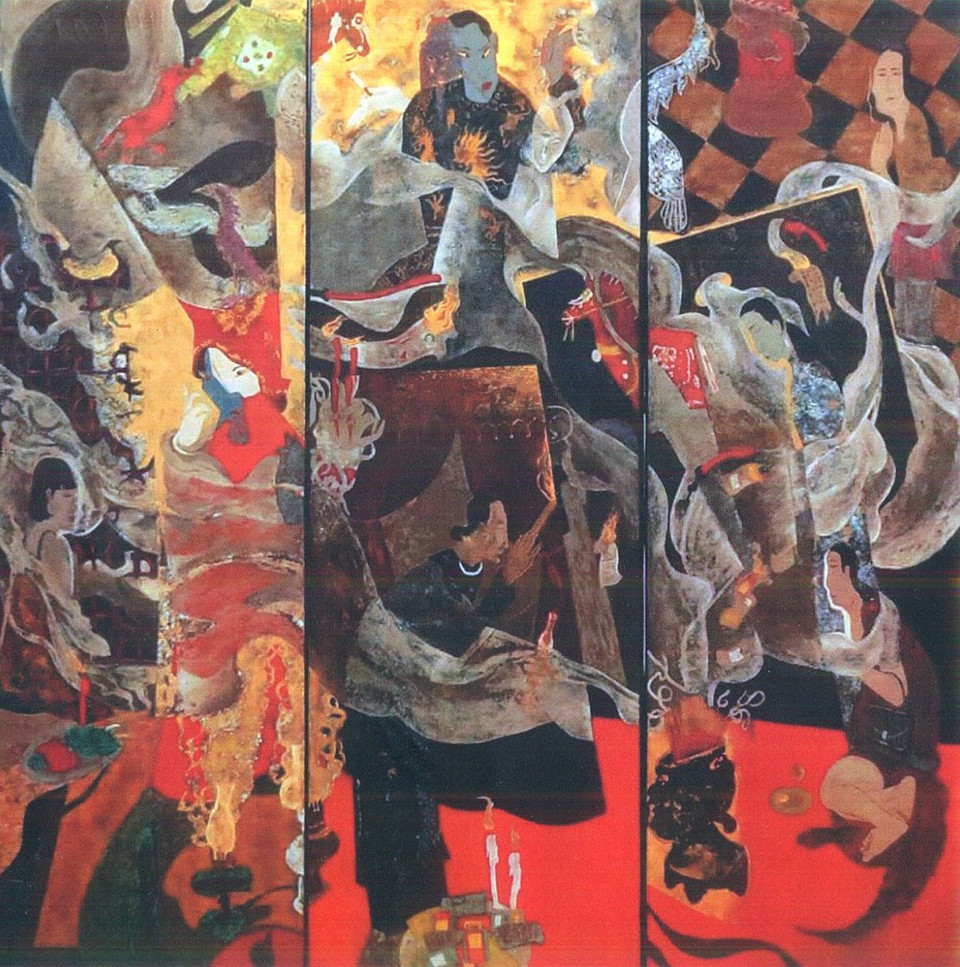 陈国江作者的“跳神”作品。（图片来源：2015年越南美术展组委会）