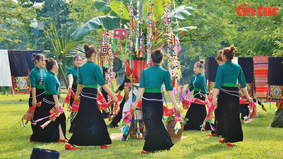 “天金邦”节期间，包括“管舞”在内的舞蹈表演、民间游戏等活动颇受当地居民和游客的关注。图自越通社/《信息报》