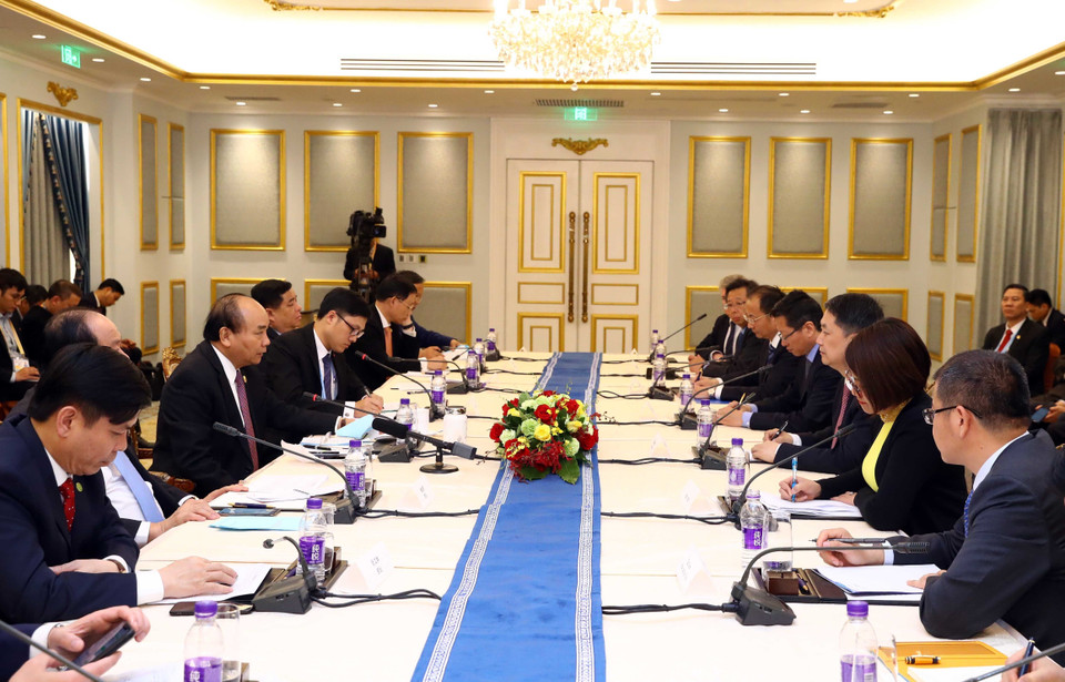 政府总理阮春福会见中国能源领域一流企业领导。越通社记者 统一 摄