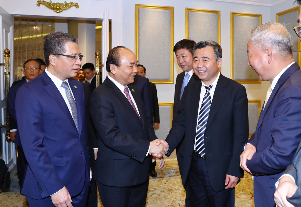 政府总理阮春福会见中国基础设施领域一流企业领导。越通社记者 统一 摄