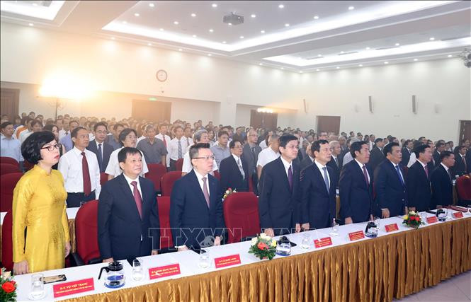 出席越通社建社75周年庆典的各位代表。图自越通社