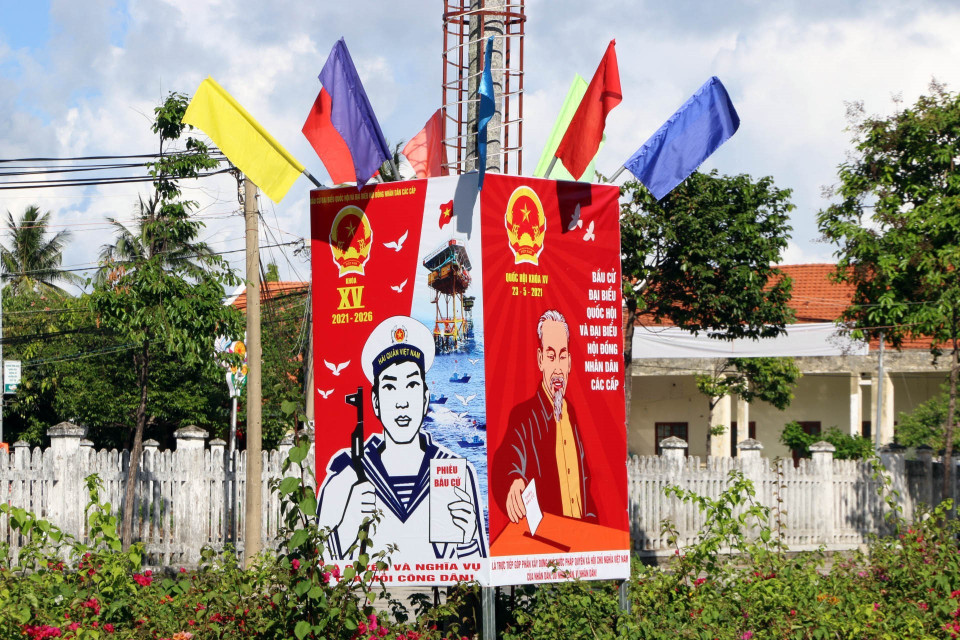 昆岛为选举日做好准备。图自越通社