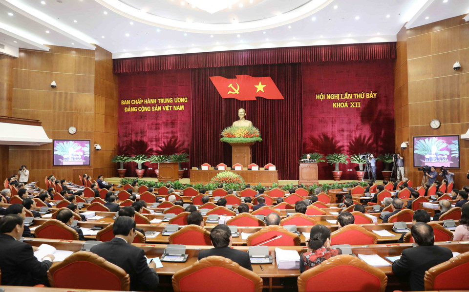 越南共产党第十二届中央委员会第七次全体会议正式落幕。越通社记者 智勇 摄