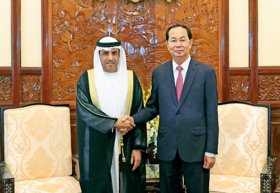 陈大光会见阿联酋新任驻越大使奥贝德。越通社记者 颜创 摄