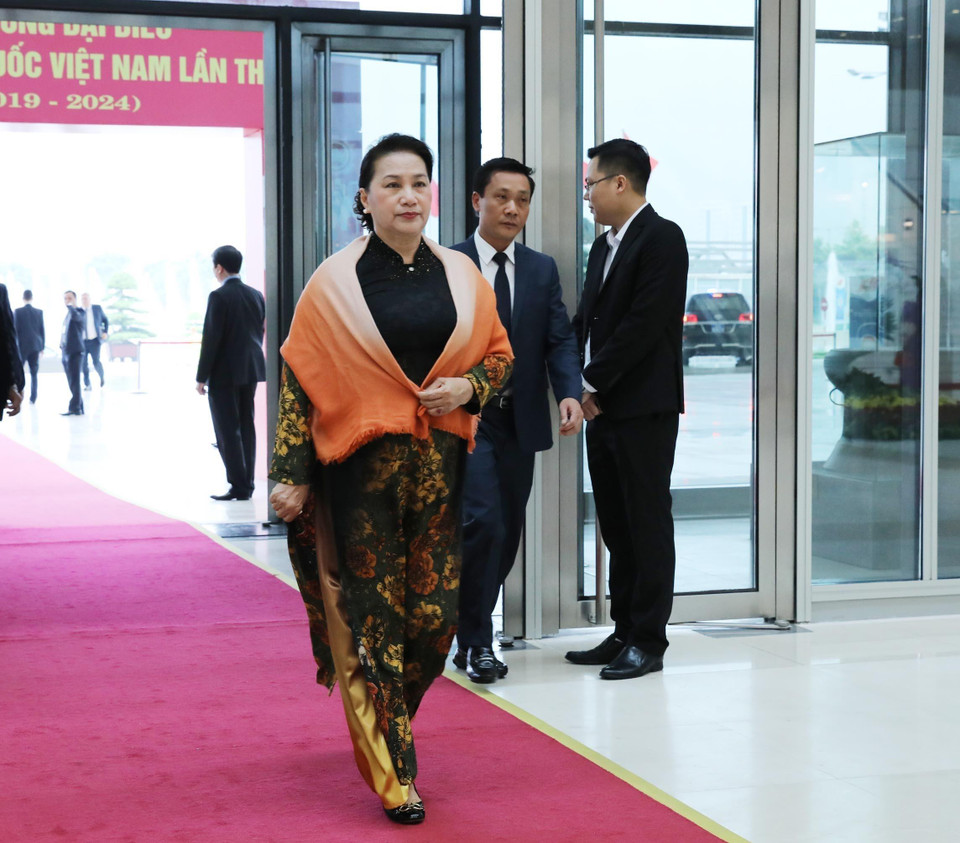  越南国会主席阮氏金银出席大会。图自越通社