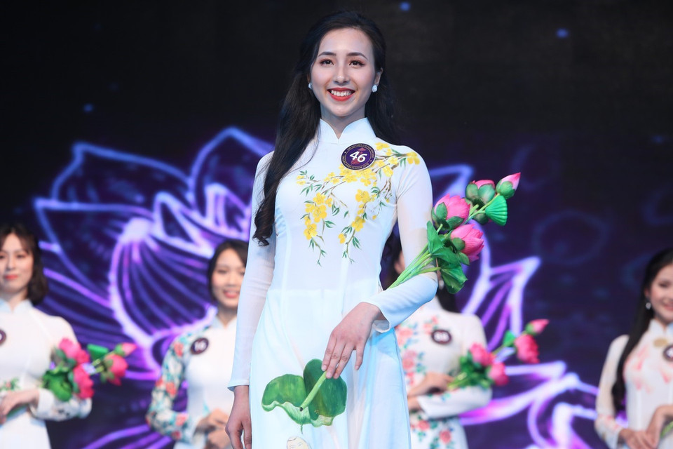 3月28日晚，2019年樱花亲善大使选美大赛总决赛在河内朗下路87号星银河电影院举行。越通社记者成达 摄