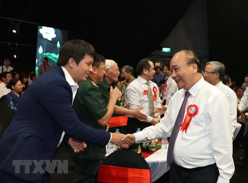 阮春福总理与党、国家领导出席活动。越通社记者 统一 摄。