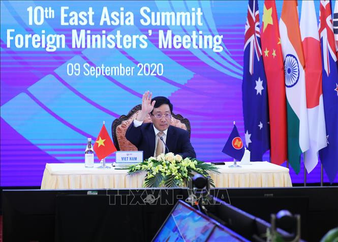 第10届东亚峰会外长会议以视频形式举行。图自越通社