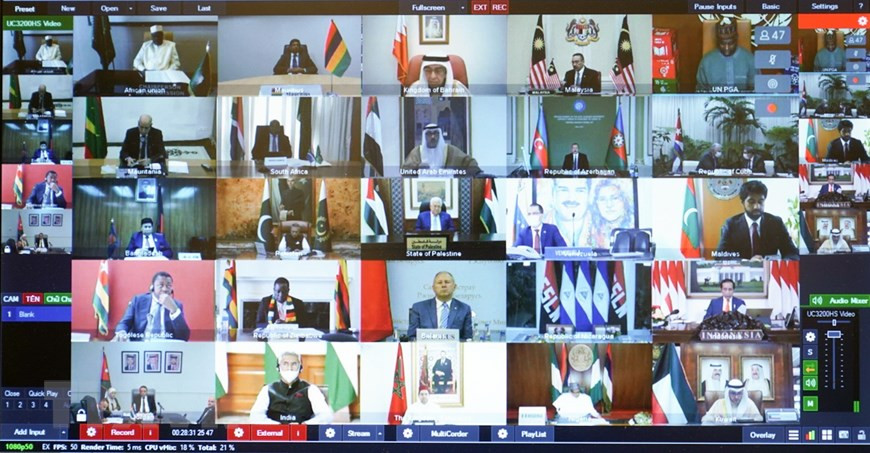 会议将通过关于新冠肺炎疫情的联合政治宣言。图自越通社