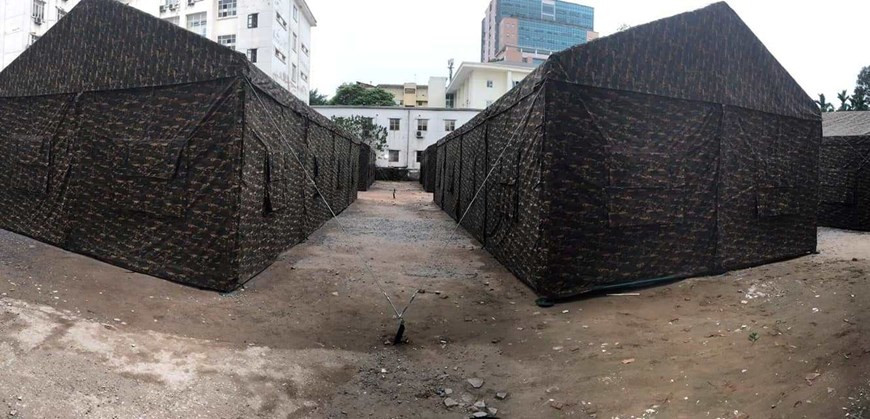 河内市白梅医院里面的方舱医院可随时投入运行。图自越通社