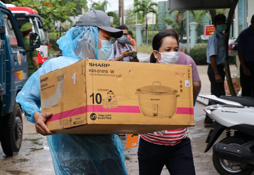 医院的粮食、必用品供应充足。图自越通社