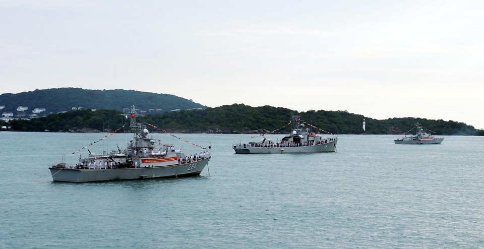  越南海军军舰。越通社发