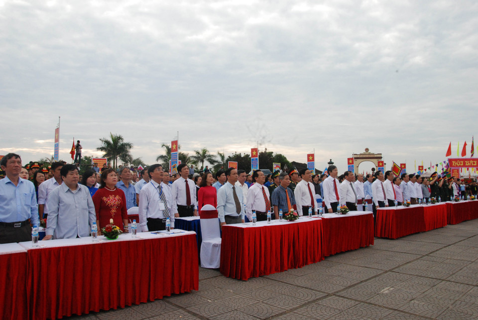 出席2018年江山统一节的代表们。越通社记者 清水 摄