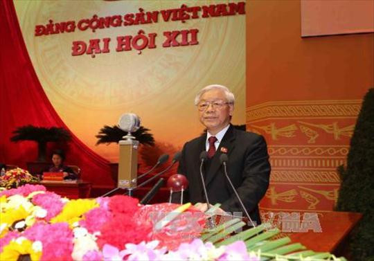 越共中央总书记阮富仲在大会上致辞（图片来源：越通社）