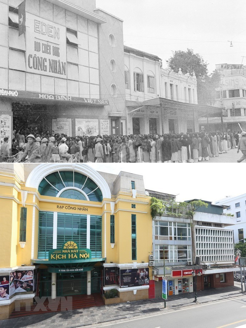 昔日-当今的工人电影院。图自越通社