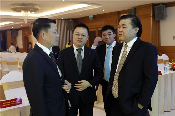 阮德利社长以及越通社南部分社领导出席解放通讯社成立60周年纪念典礼。越通社记者 潘清武 摄 