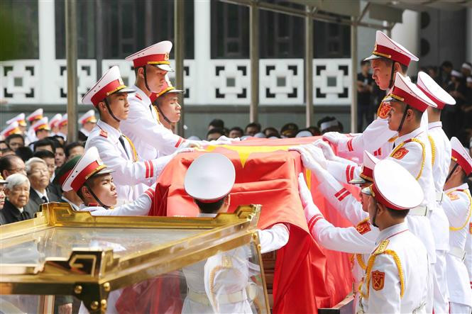 原越共中央总书记杜梅追悼会在河内隆重举行。越通社记者 摄