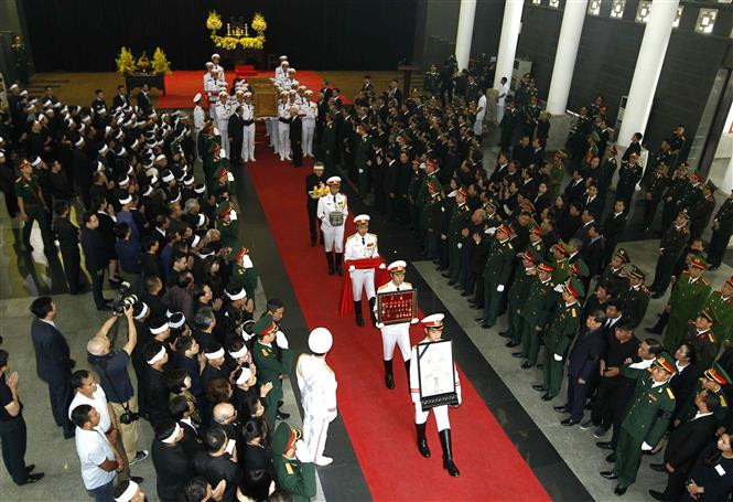 原越共中央总书记杜梅追悼会在河内隆重举行。越通社记者 摄