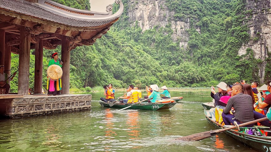 长安名胜群被联合国教科文组织承认为世界文化和自然遗产后，其知名度日益提高，受到国内外游客的广泛青睐。图自Vietnamplus