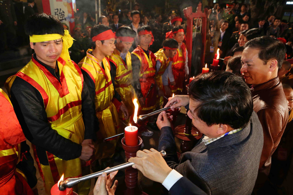 河南省陈祠发粮仪式。（图片来源：越通社）
