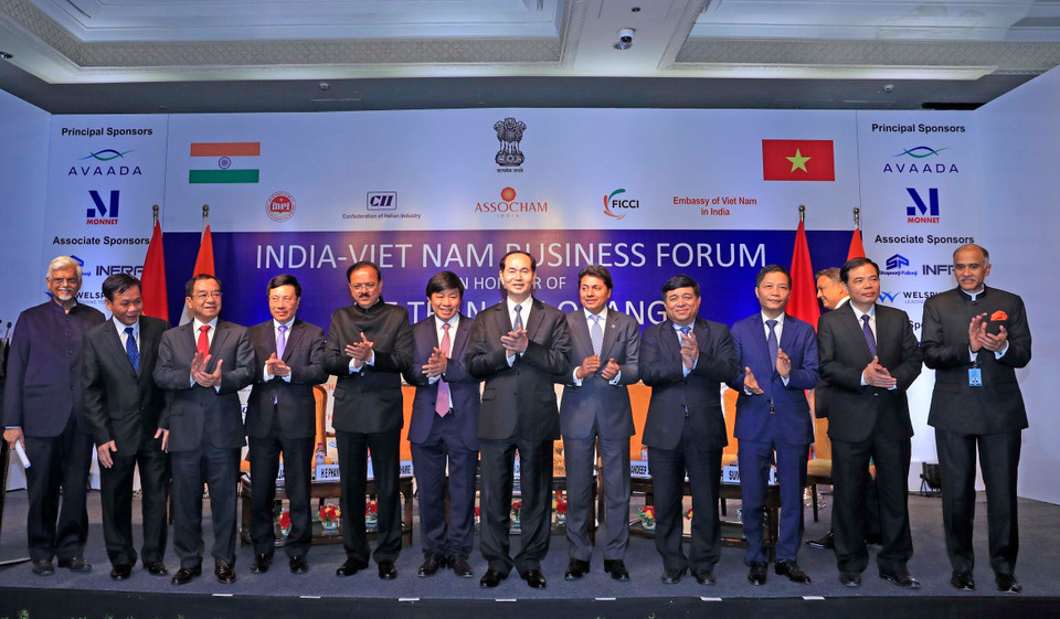 越南国家主席陈大光出席越捷航空公司直达航线开通仪式。越通社记者 彦创 摄