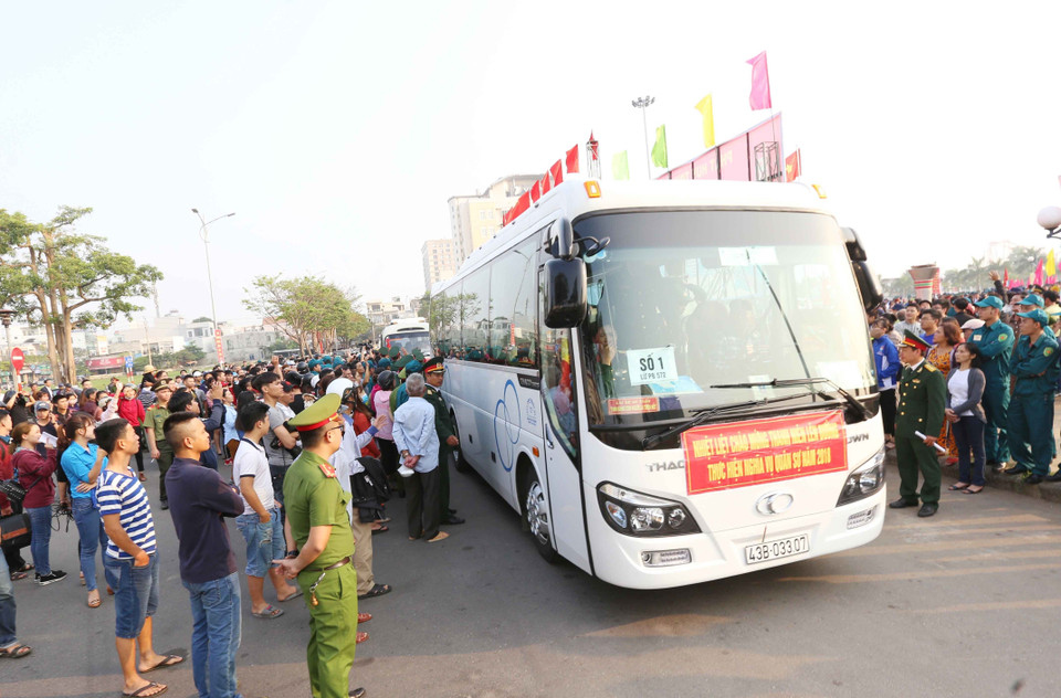 2018年度新兵入伍欢送仪式场景。