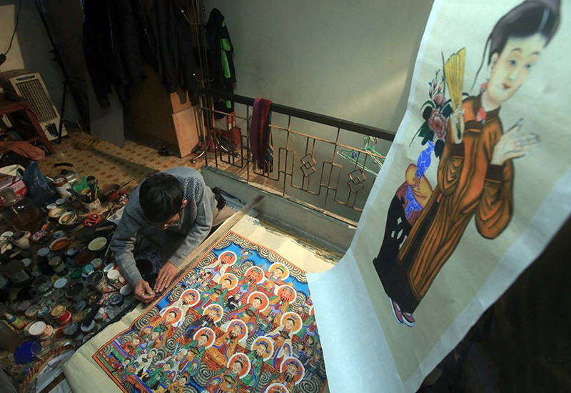 鼓街画的题材十分丰富，但主要是以供奉为目的，如香主、五虎、独虎等。（图片来源：人民报）