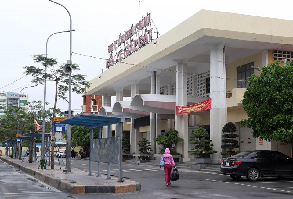 河内市甲八车站一片空白的场景。图自越通社