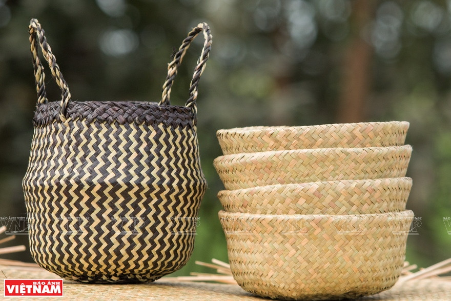 美观抢眼的若干蒲草工艺品。越通社记者 成达 摄