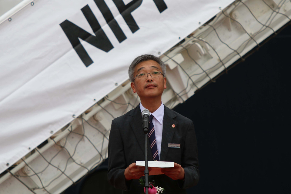 SSEAYP计划执行总监山本茂树（Yamamoto Shigeki）在迎接仪式上发言。越通社记者 青武 摄