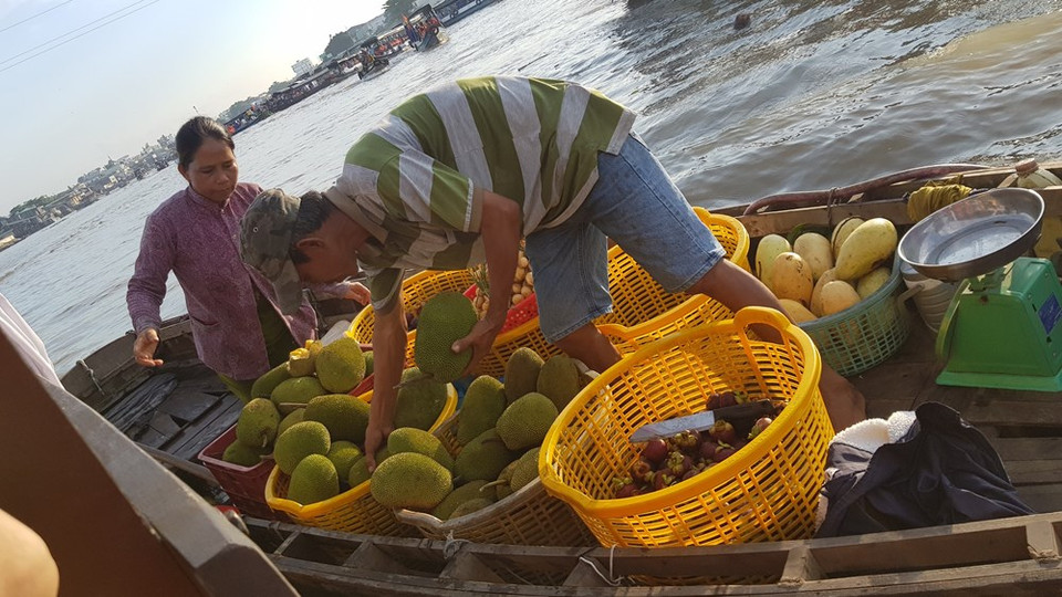 想要观赏丐冷水上集市，乘客必须于5时起床，租船到水上集市，参观水上集市的时间通常为3小时，从早上5点到8点。丐冷水上集市专门从事河上交换、购买和出售农产品、水果、商品、食品，是芹苴市丐冷郡的特色景点。九龙江平原地区尤其是芹苴市居民的生活习惯、货物交换、购买方式是其吸引游客的原因之一。这里对芹苴市旅游业发展具有重要作用。图自Vietnam+