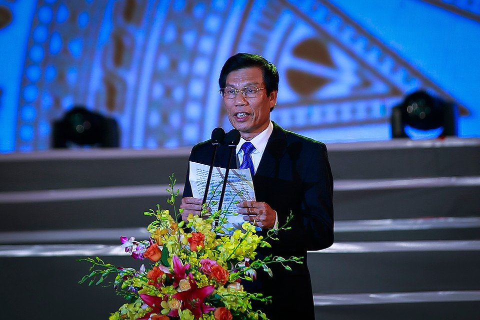 越南文化体育与旅游部部长阮玉善在会上发表讲话。越通社记者 仲德 摄