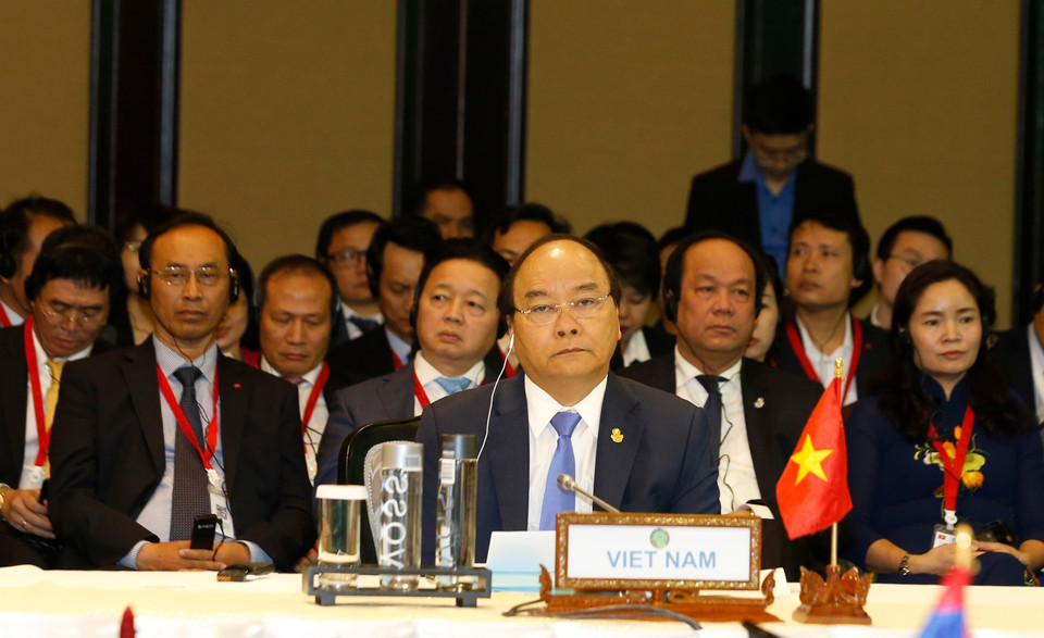 越南政府总理阮春福出席在泰国首都曼谷举行的第八届伊洛瓦底江—湄南河—湄公河经济合作战略峰会。 越通社记者 统一 摄