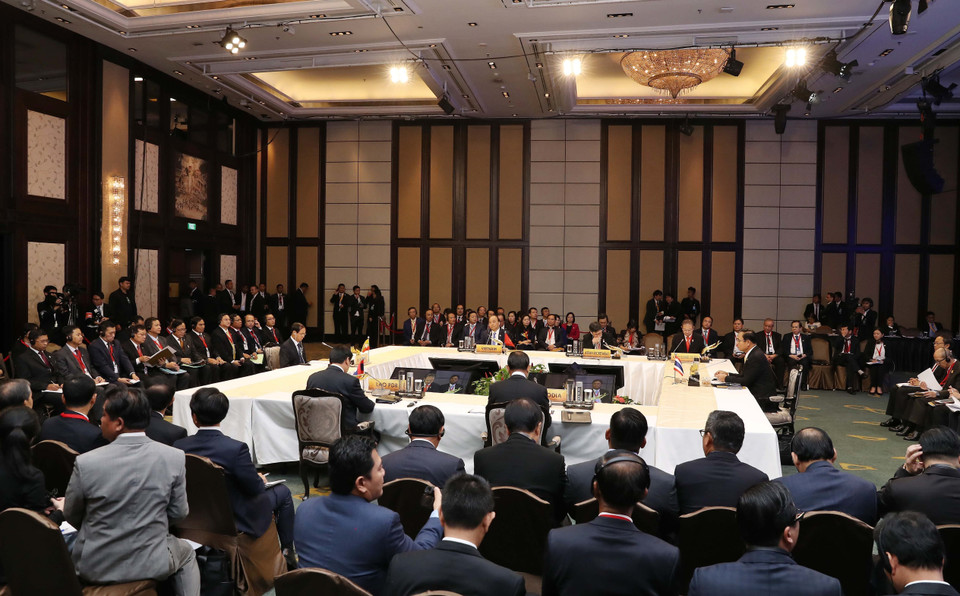 第八届伊洛瓦底江—湄南河—湄公河经济合作战略峰会场景。 越通社记者 统一 摄