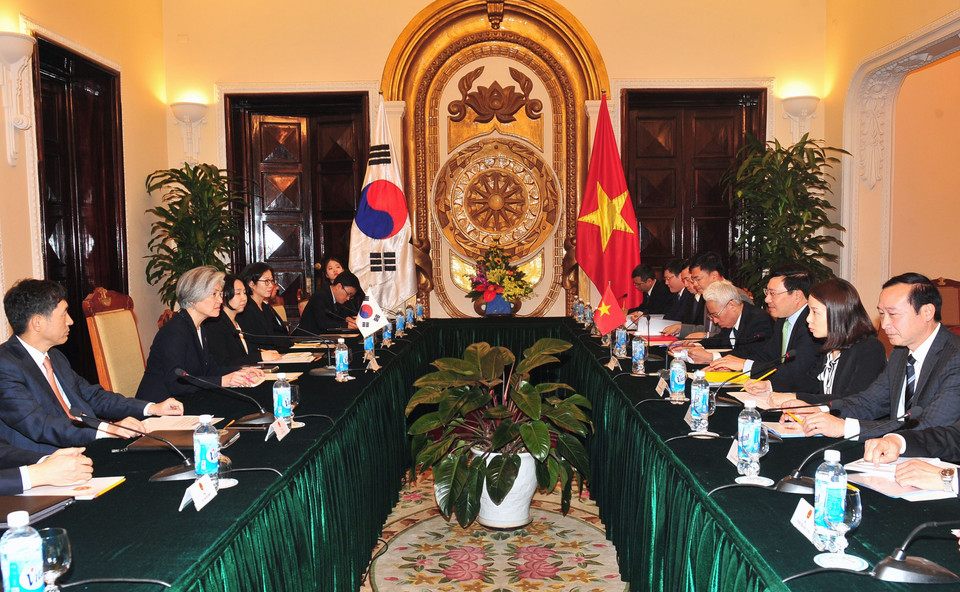 会谈全景。越通社记者 阮康 摄