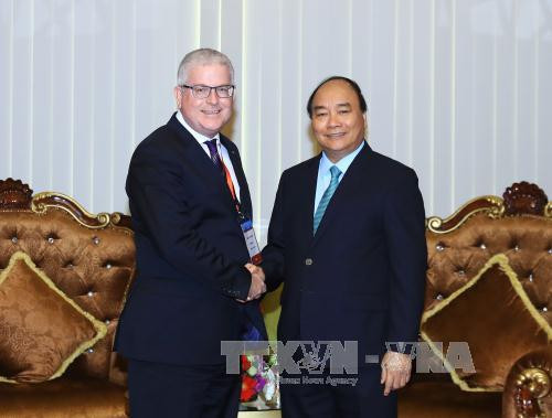 越南政府总理阮春福会见澳大利亚驻越大使克雷格•奇蒂克。（图片来源：越通社）