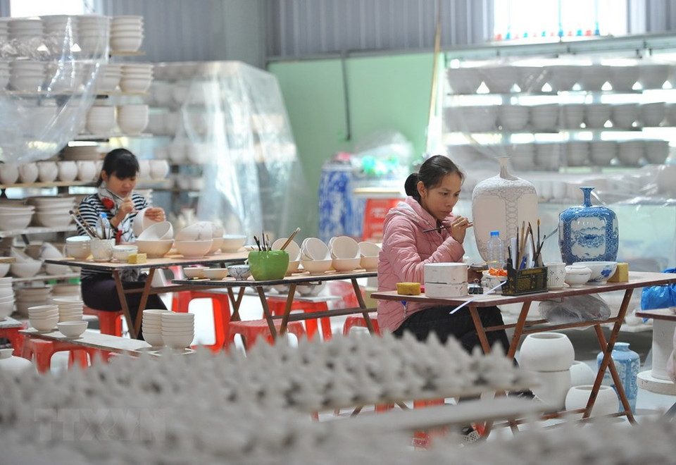 蒲钵陶瓷村现在是白莲村，位于宁平省安模县安城乡。越通社记者 明德 摄