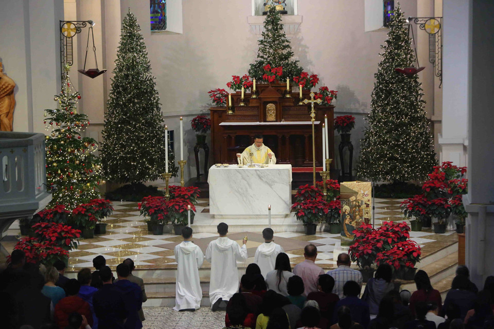 河内北门教堂教堂迎接圣诞节。图自越通社